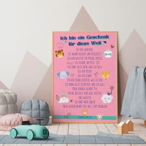 Poster Affirmationen SWEET rosa
